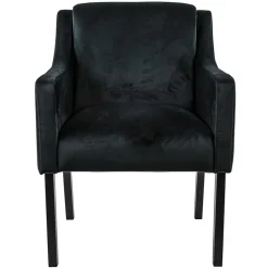 Stoffen armstoel zwart met zwarte poot