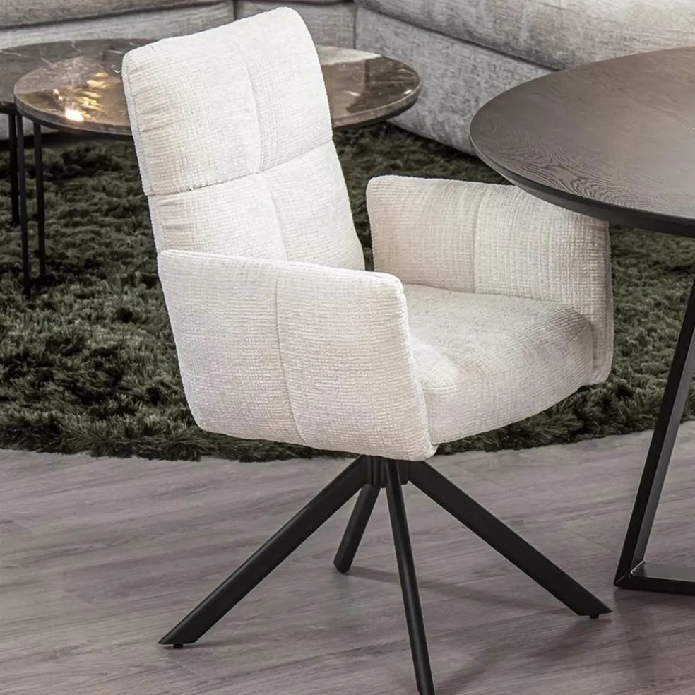 Stoffen eetkamerstoel met return-system