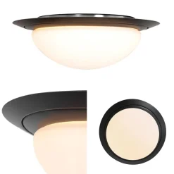 Strak klassieke LED plafonnière zwart inclusief LED