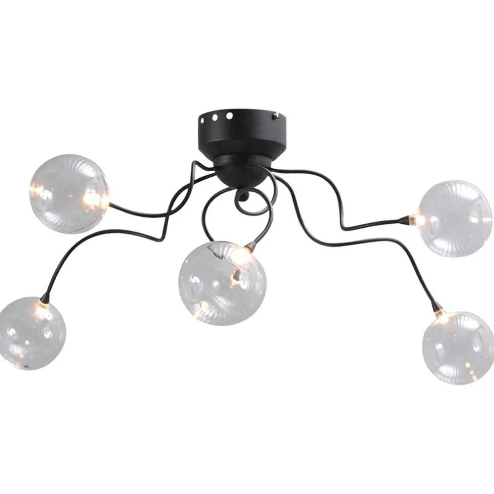Strak klassieke plafondlamp LED met helder glas