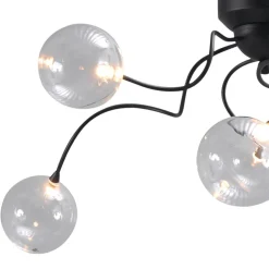 Strak klassieke plafondlamp LED met helder glas