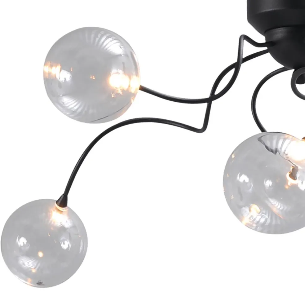 Strak klassieke plafondlamp LED met helder glas