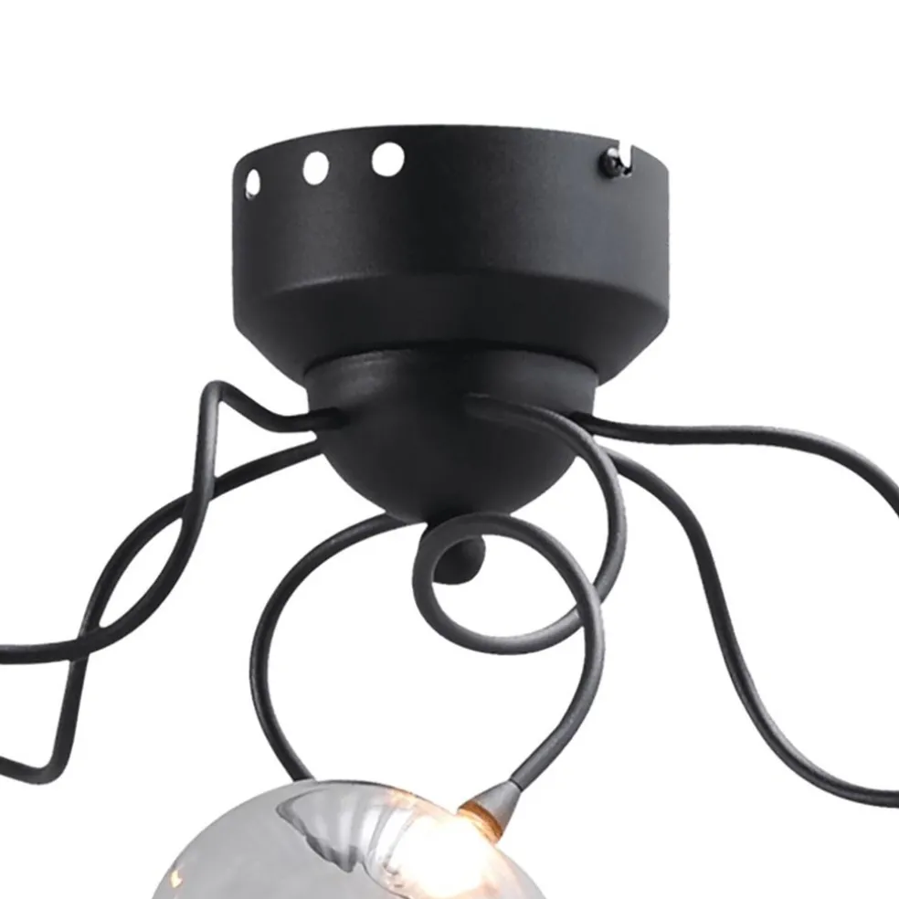 Strak klassieke plafondlamp LED met helder glas