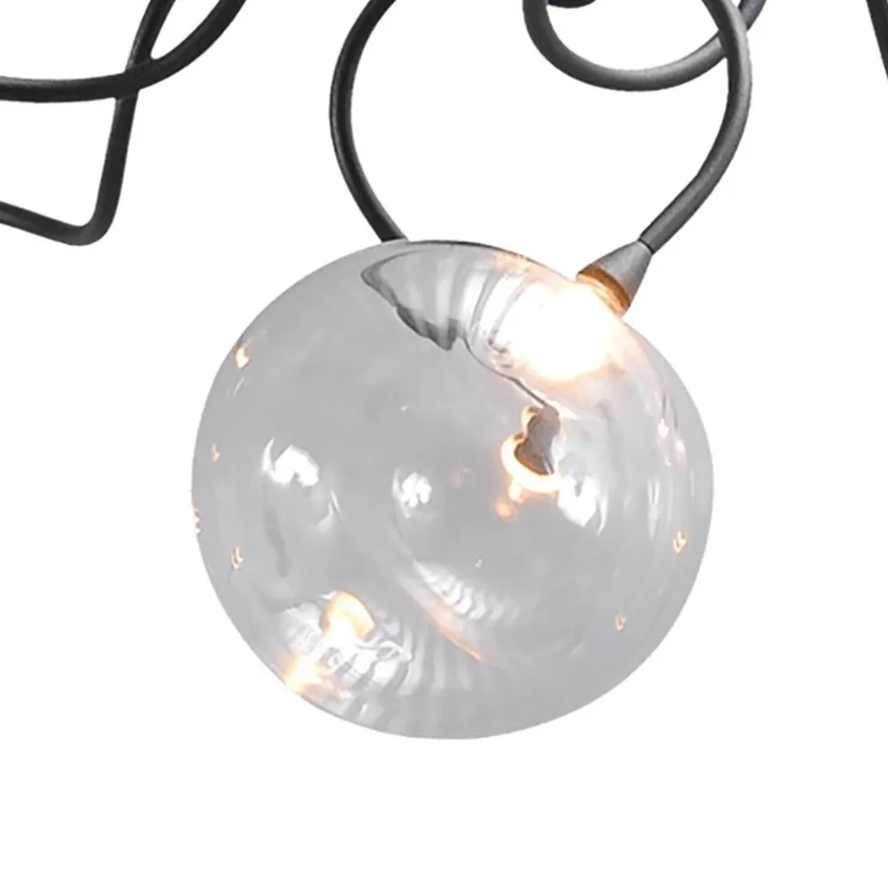 Strak klassieke plafondlamp LED met helder glas