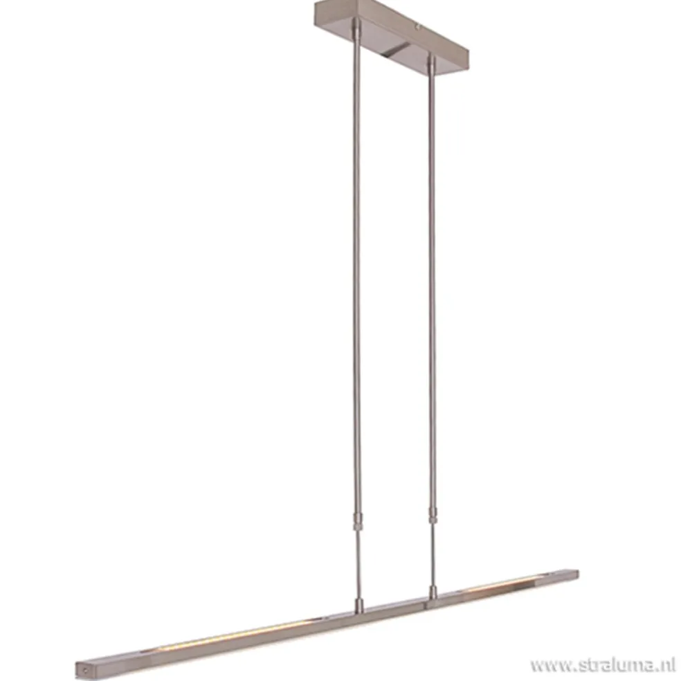 Strakke hanglamp LED staal incl. dimmer