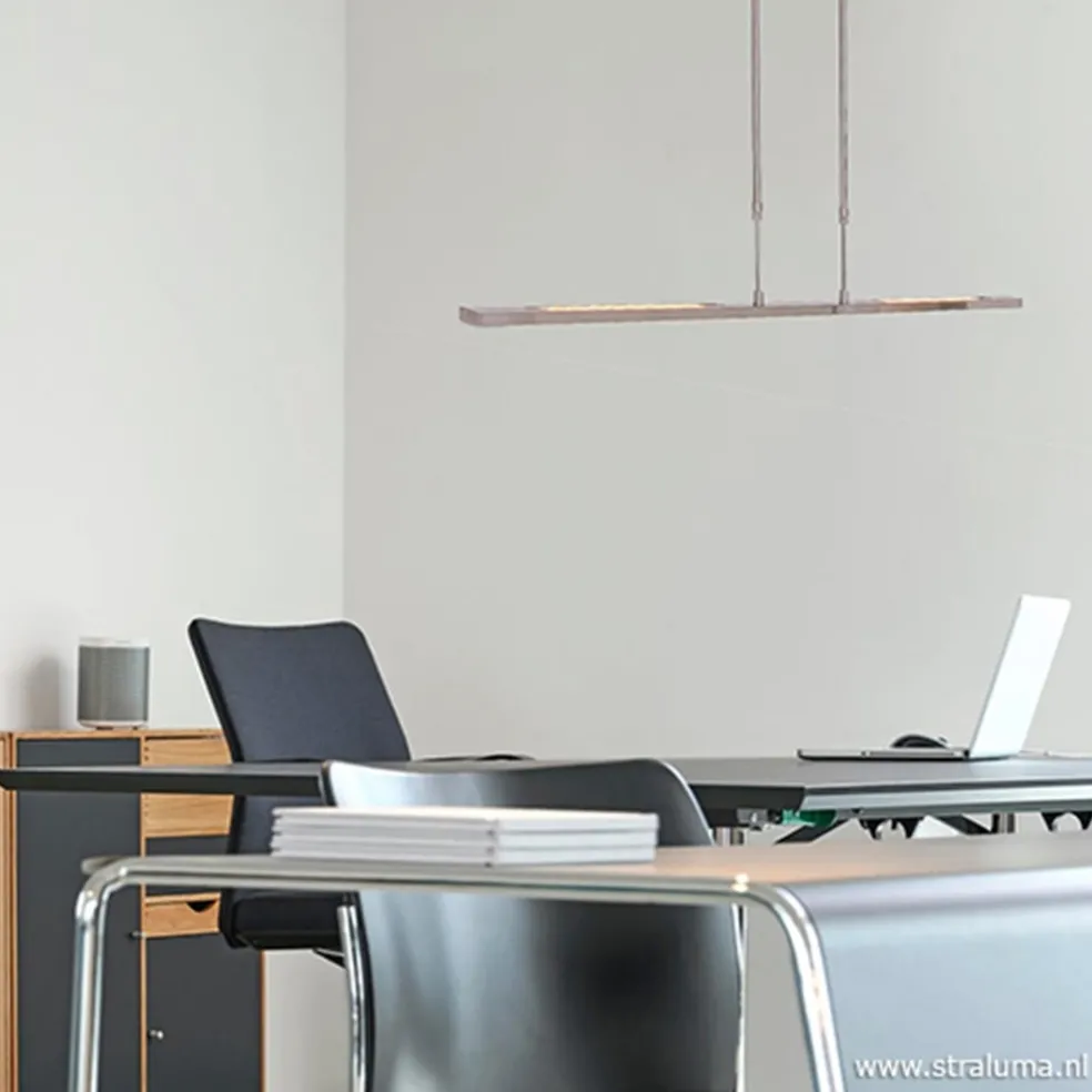 Strakke hanglamp LED staal incl. dimmer