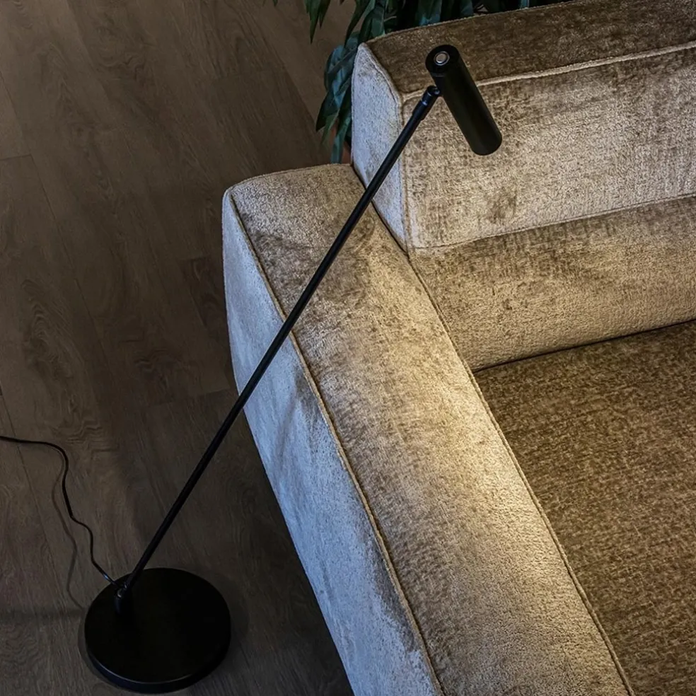 Strakke zwarte design vloerlamp LED