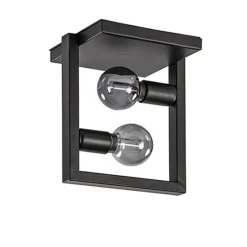 Strakke zwarte plafonnière metaal Frame