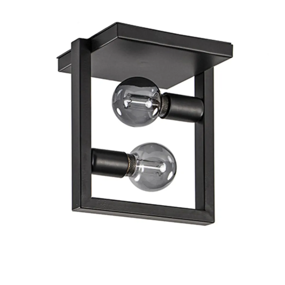 Strakke zwarte plafonnière metaal Frame