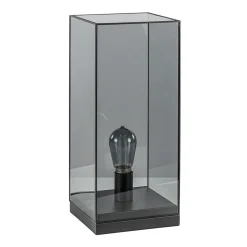 Tafellamp Askjer mat zwart met smoke glas