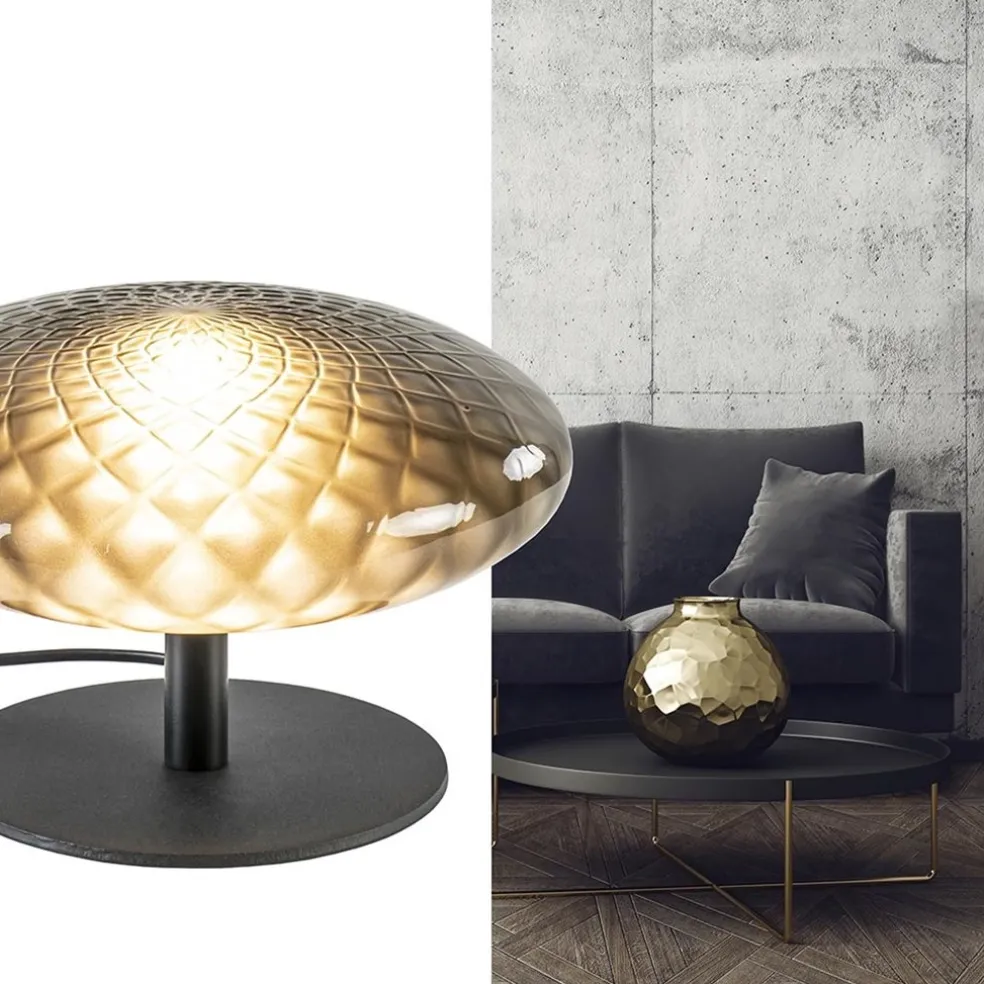 Tafellamp Bottega 30 zwart/smoke glas