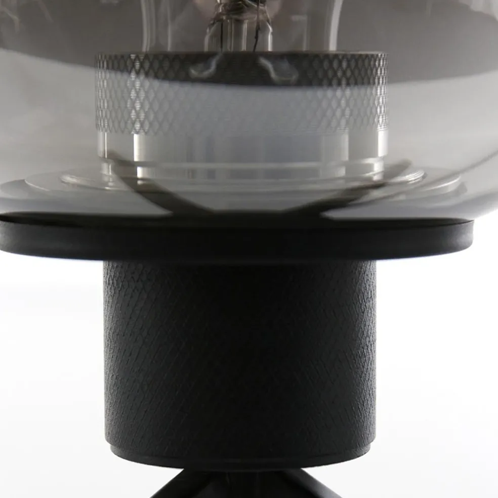 Tafellamp driepoot kegel smoke glas