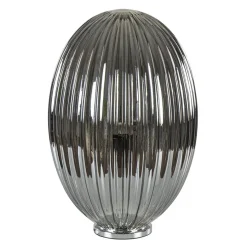 Tafellamp Egg Rib smoke glas