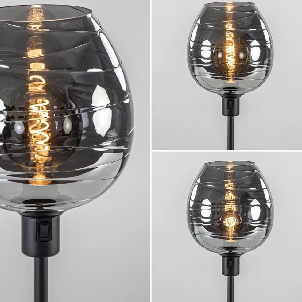 Tafellamp Fantasy op stang zwart + smoke glas