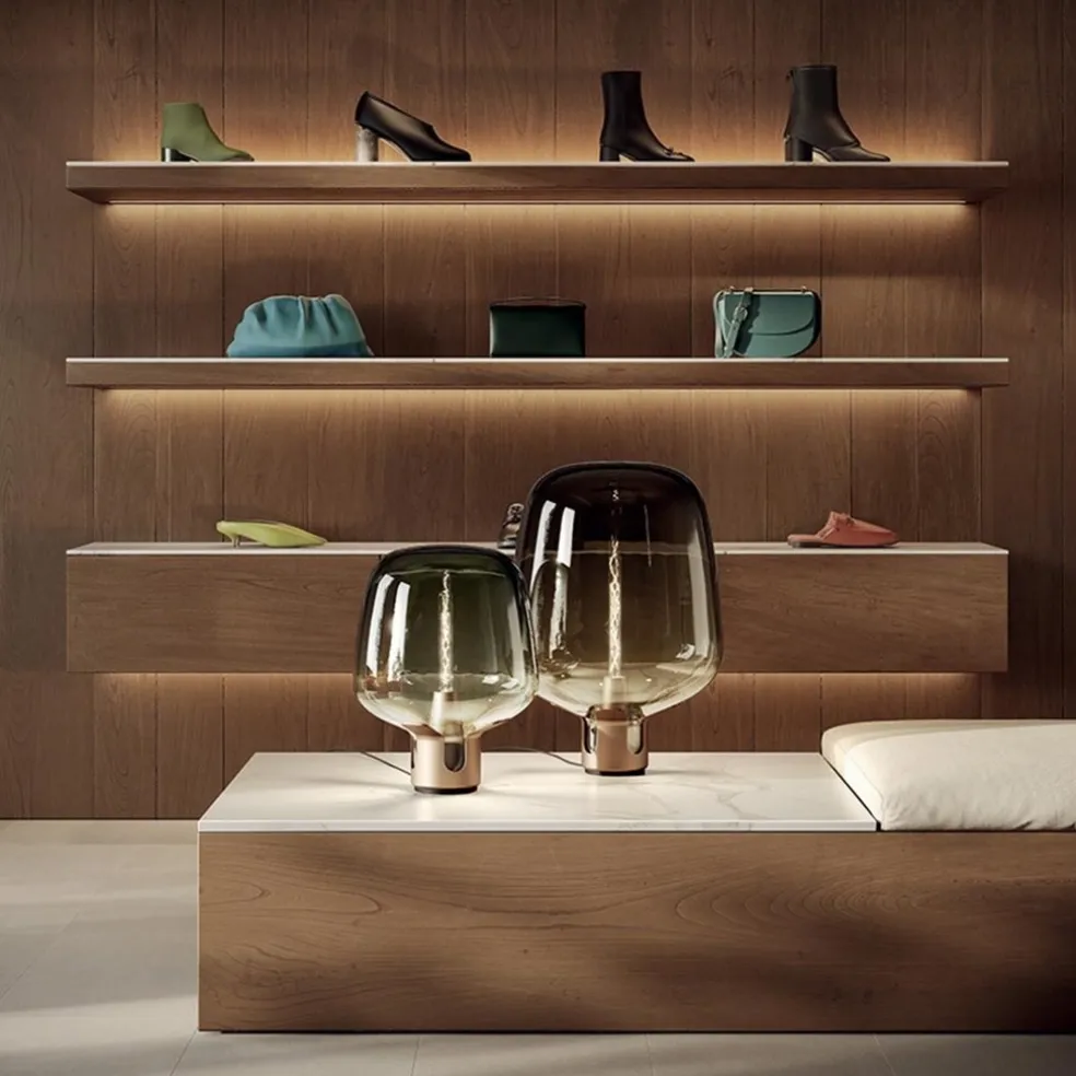 Tafellamp Flar medium champagne/honey