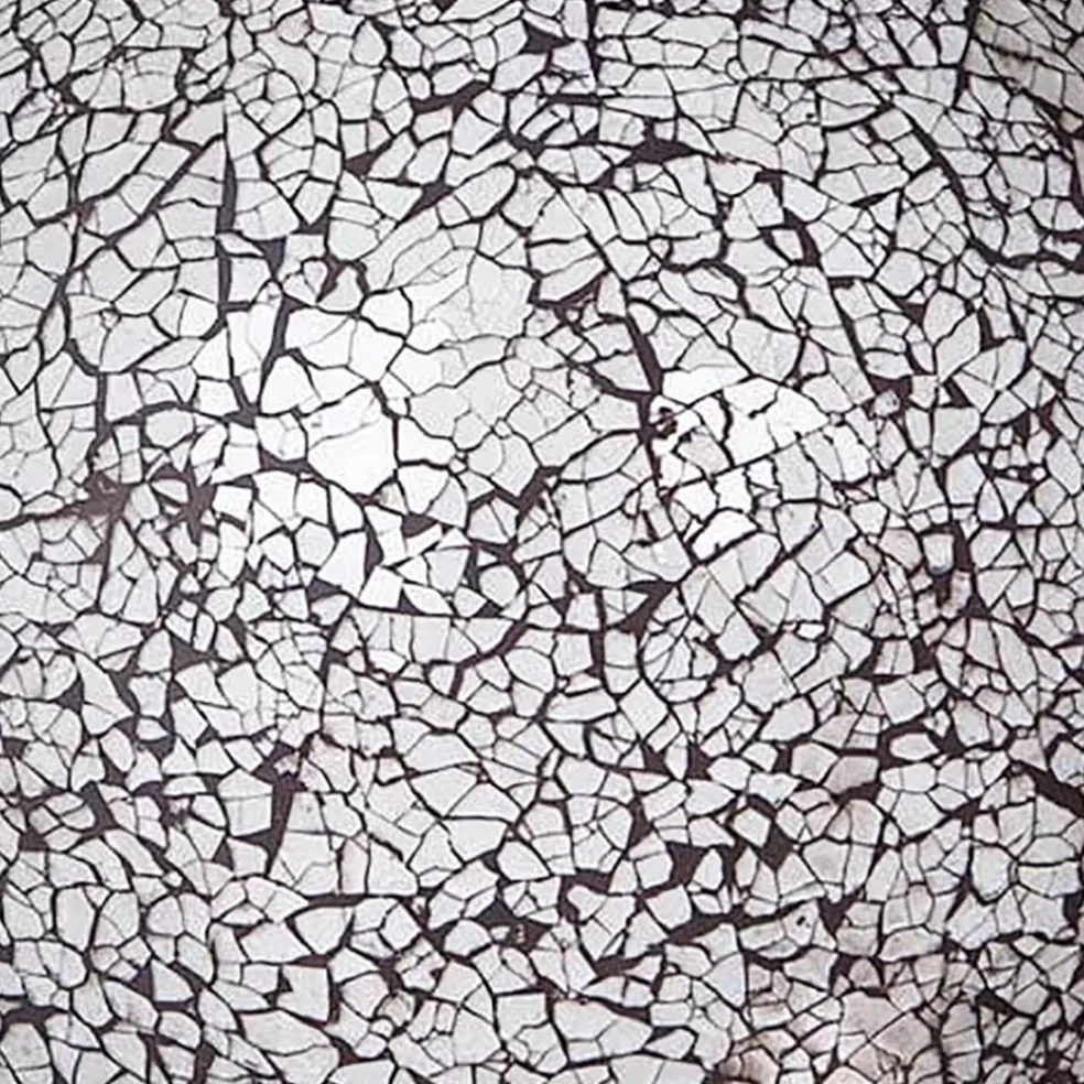 Tafellamp glasbol 30cm mozaiek zwart/wit