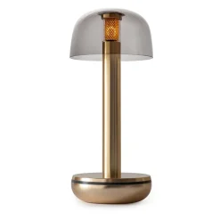 Tafellamp Humble Two goud/smoke oplaadbaar