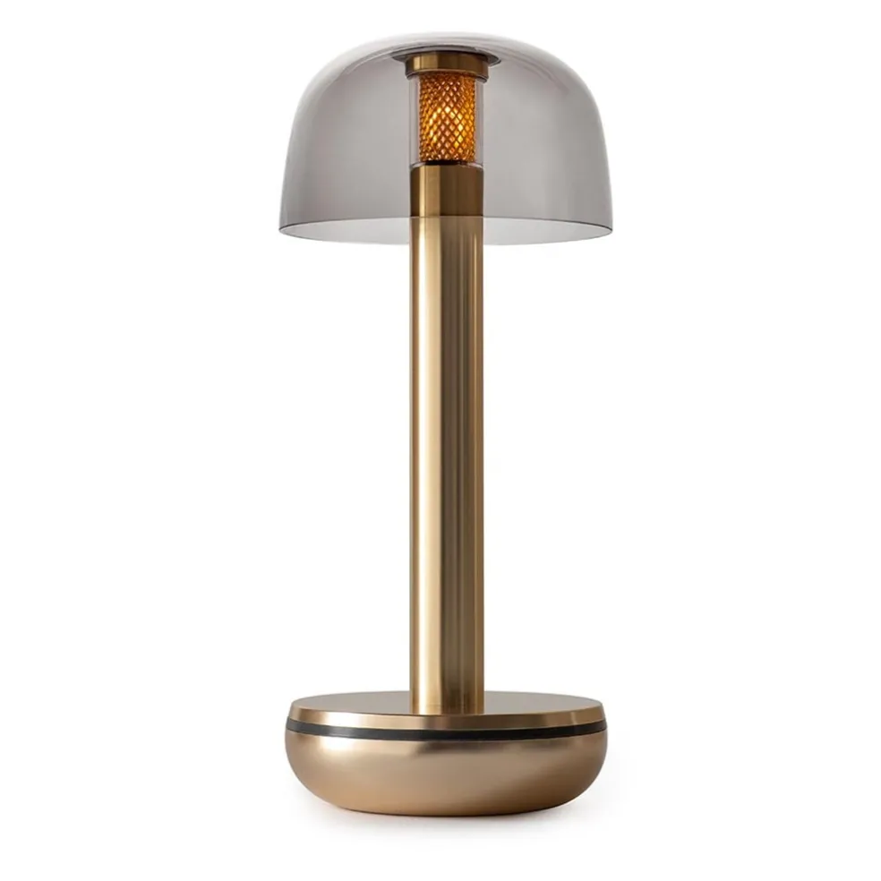 Tafellamp Humble Two goud/smoke oplaadbaar