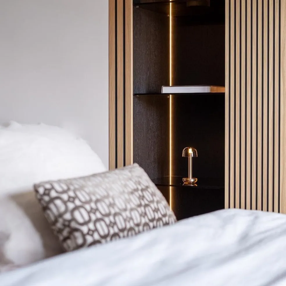 Tafellamp Humble Two goud/smoke oplaadbaar