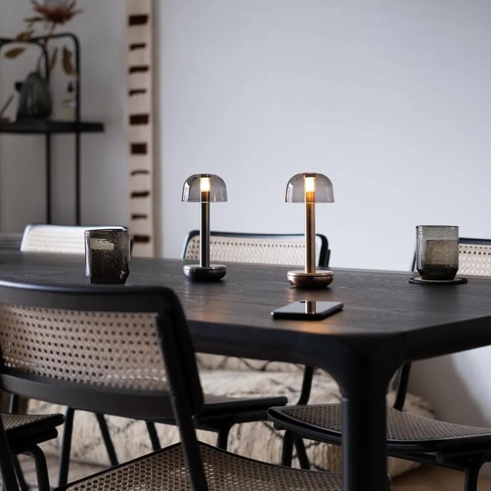 Tafellamp Humble Two goud/smoke oplaadbaar