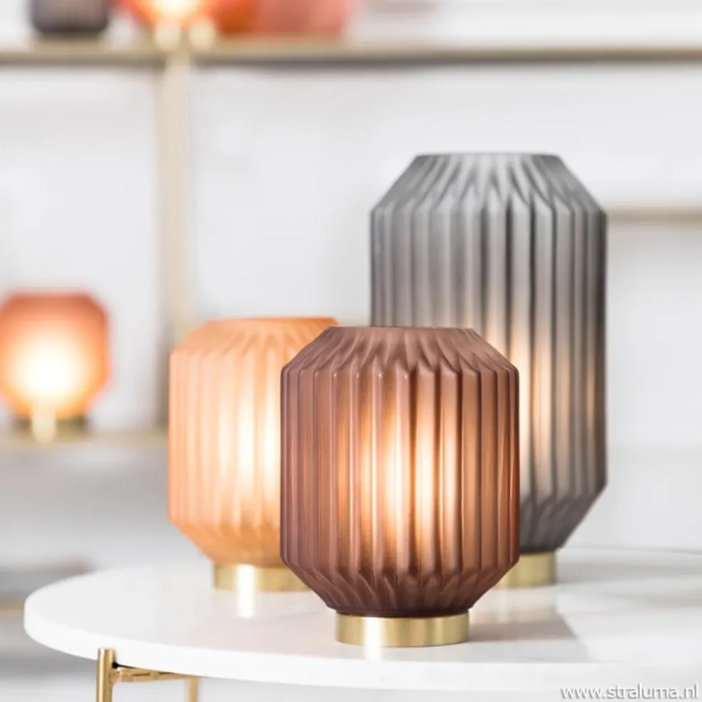 Tafellamp Ivot op batterij mat blauw groot