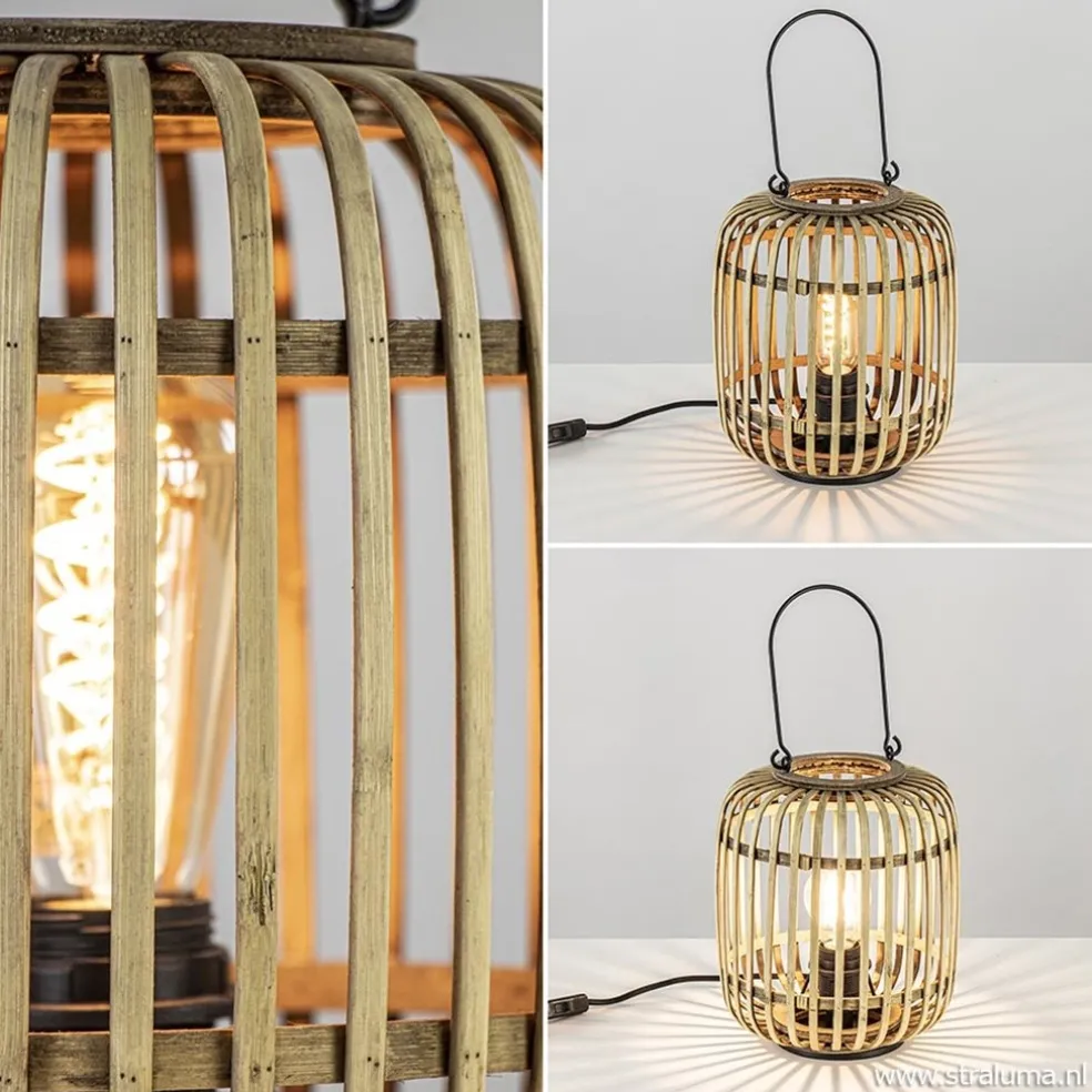 Tafellamp lantaarn bamboe