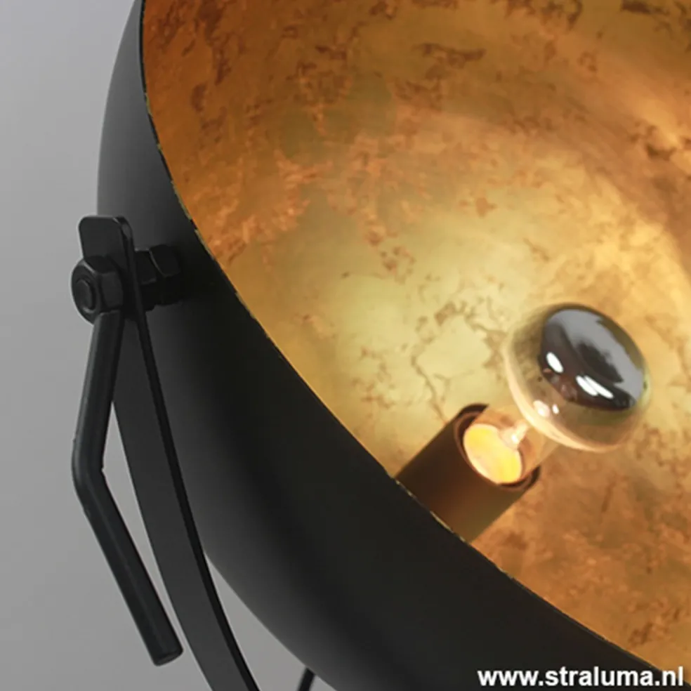 Tafellamp Larino gunmetal/goldleaf 30cm