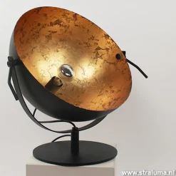 Tafellamp Larino gunmetal/goldleaf 30cm