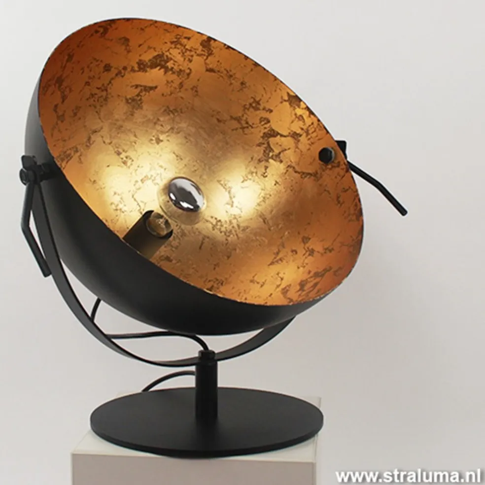 Tafellamp Larino gunmetal/goldleaf 30cm