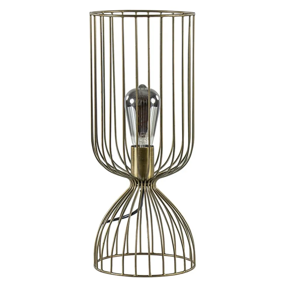 Tafellamp Lazar van Light and Living antiek brons draad