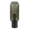 Tafellamp Lett zwart + smoke glas 13cm