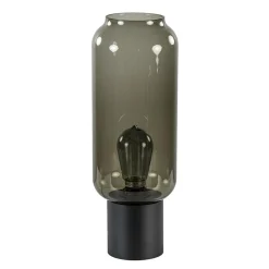 Tafellamp Lett zwart + smoke glas 13cm
