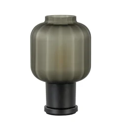 Tafellamp Lett zwart met mat smoke glas