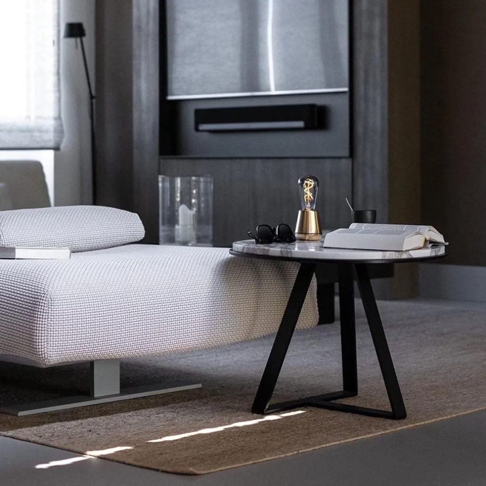 Tafellamp met oplaadbare batterij goud/smoke dimbaar