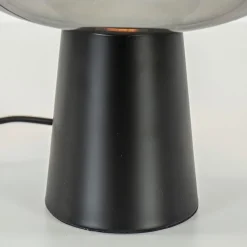 Tafellamp Misty zwart + titanium glas