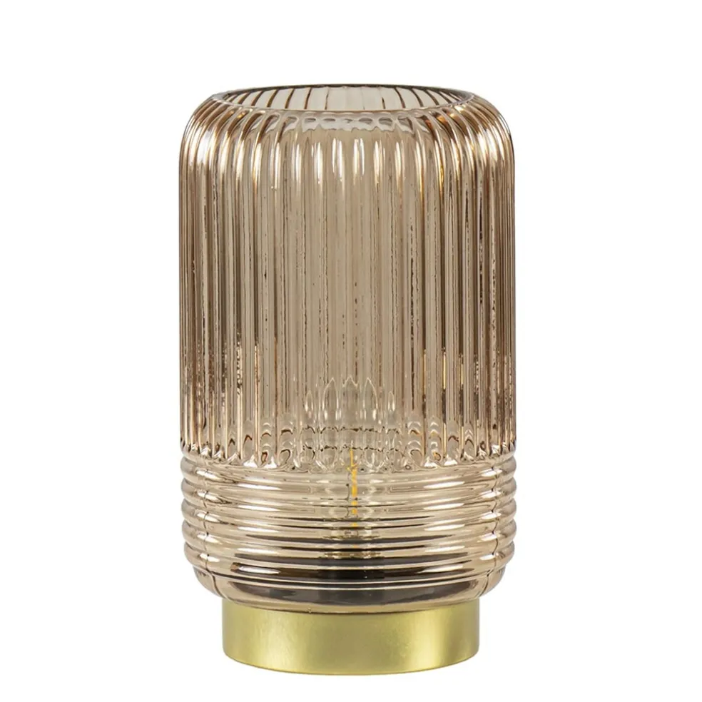 Tafellamp op batterij Lipa amber glas