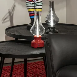 Tafellamp op batterij rood 3-standen dimbaar