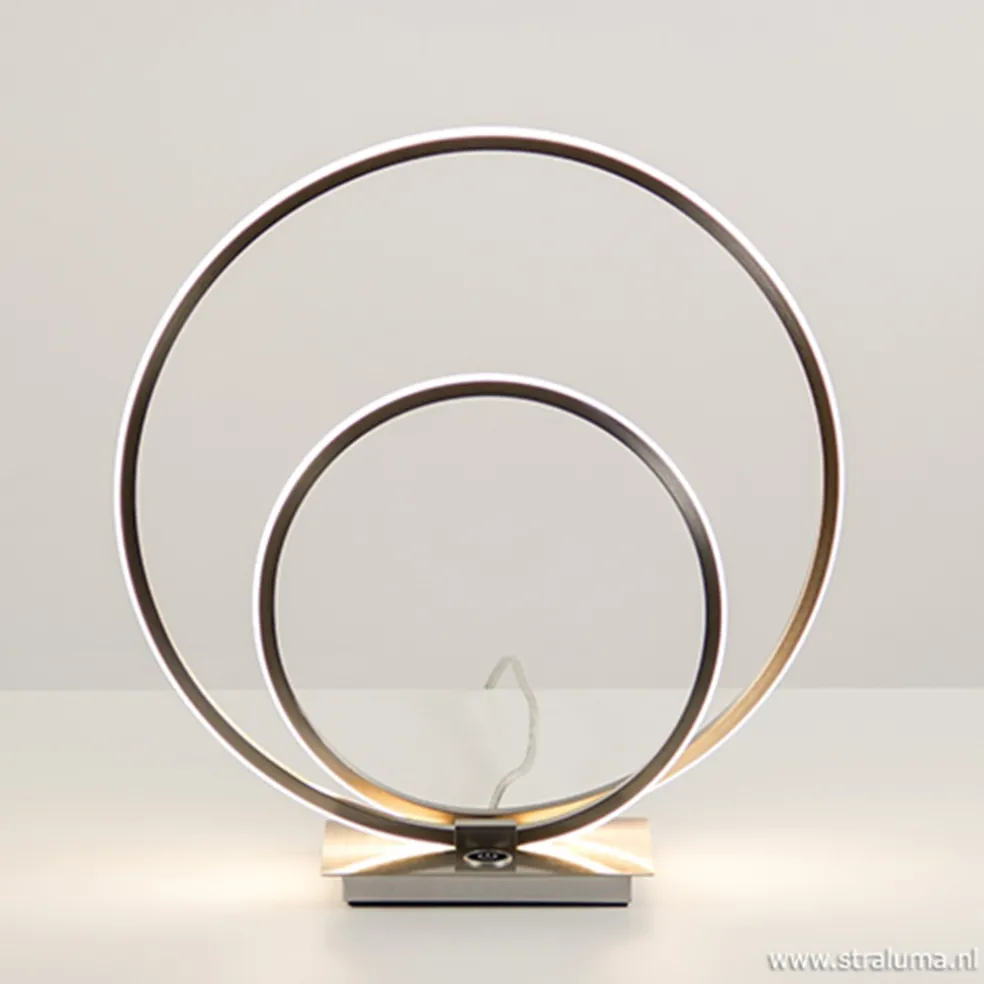 Tafellamp ringen nikkel 3-st. dimmer