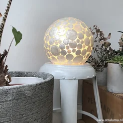 Tafellamp schelpen bol wit