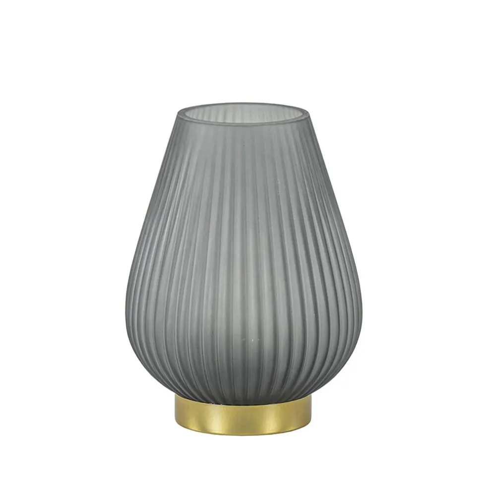 Tafellamp Tajera op batterij mat grijs/goud