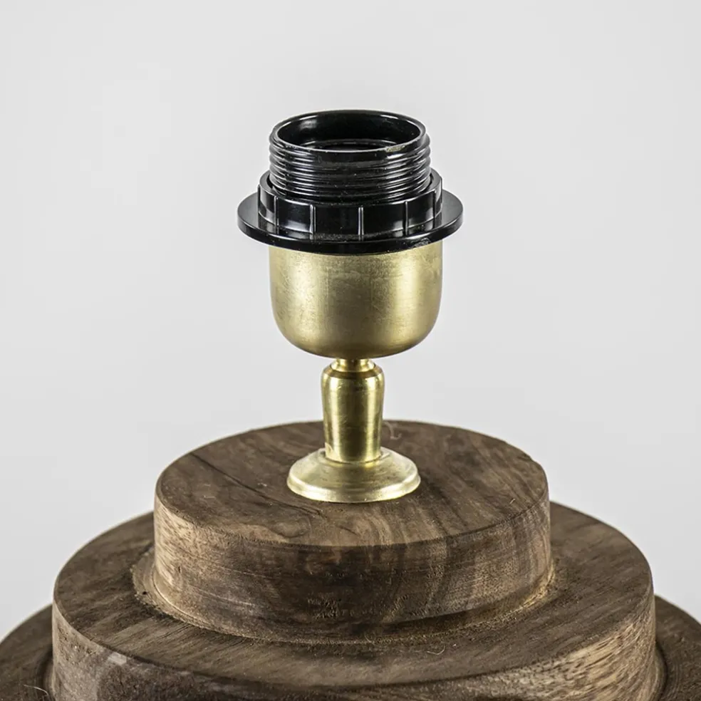 Tafellamp voet Racco donkerbruin hout excl.kap L&L