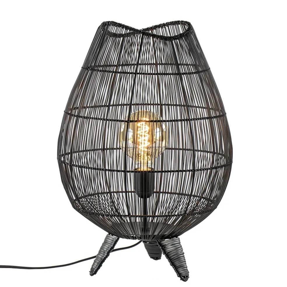 Tafellamp Yumi zwart op pootjes Light and Living