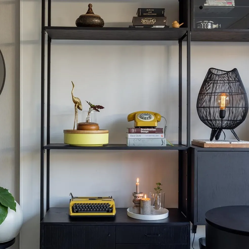 Tafellamp Yumi zwart op pootjes Light and Living