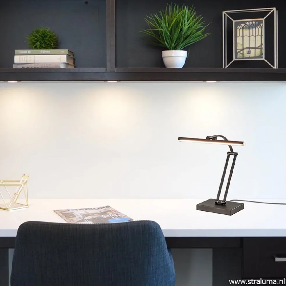 Tafellamp zwart "piano" model+touchdim.