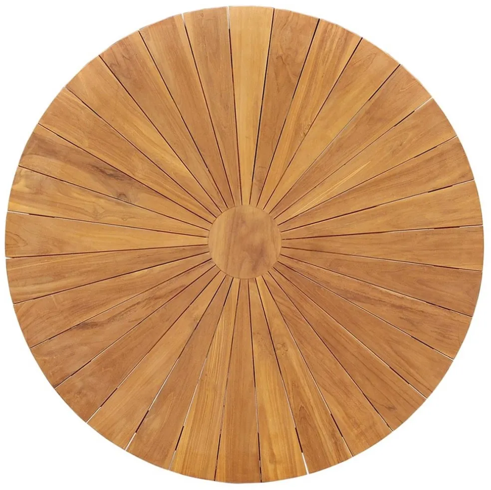 Teak houten buitentafel rond 130 cm