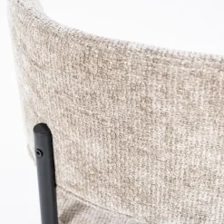 Trendy eetkamerstoel gemêleerd taupe met zwarte poot