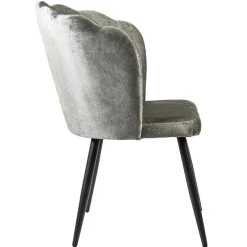 Trendy eetkamerstoel velours met zwarte poot