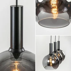 Trendy hanglamp met smoke/titanium glazen bollen