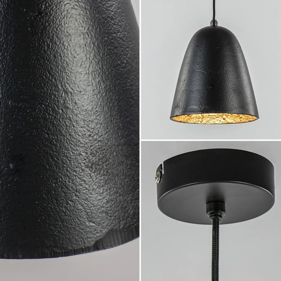 Trendy hanglamp Sumeri mat zwart met goud