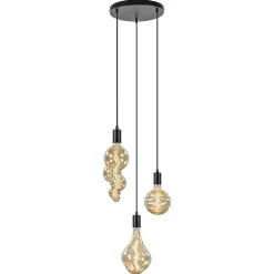 Trendy 3-lichts hanglamp mat zwart exclusief lichtbron